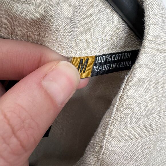 Howler Brothers Shirt Mens Medium Beige Gaucho Western Pearl Snap Saw Tooth Yoke - Picture 4 of 8